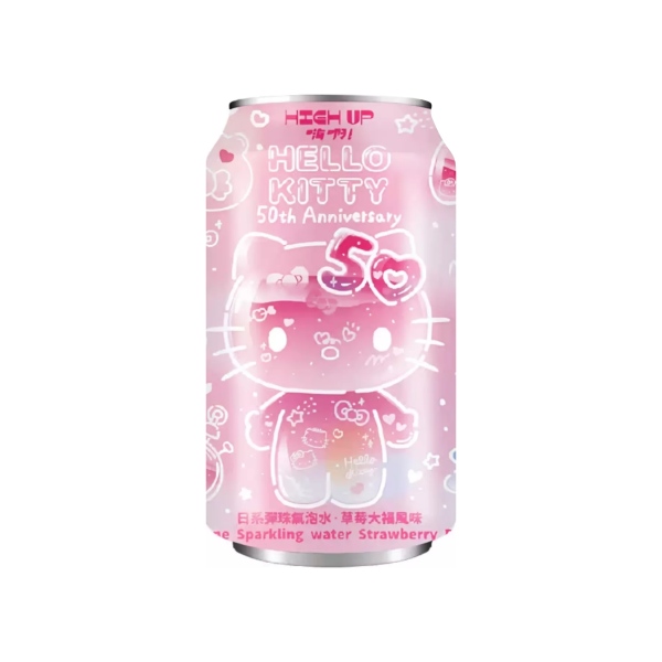 Japanese Ramune Hello Kitty Sparkling Water Strawberry Daifuku Flavor 330ml