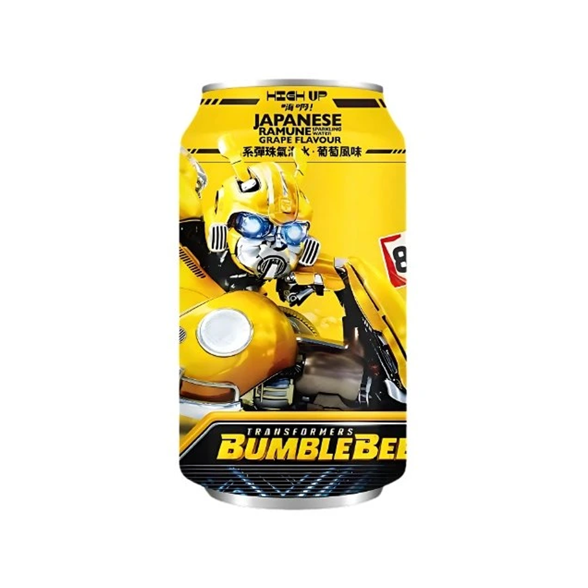 Japanese Ramune Transformers Bumblebee Sparkling Water Grape Flavor 330ml